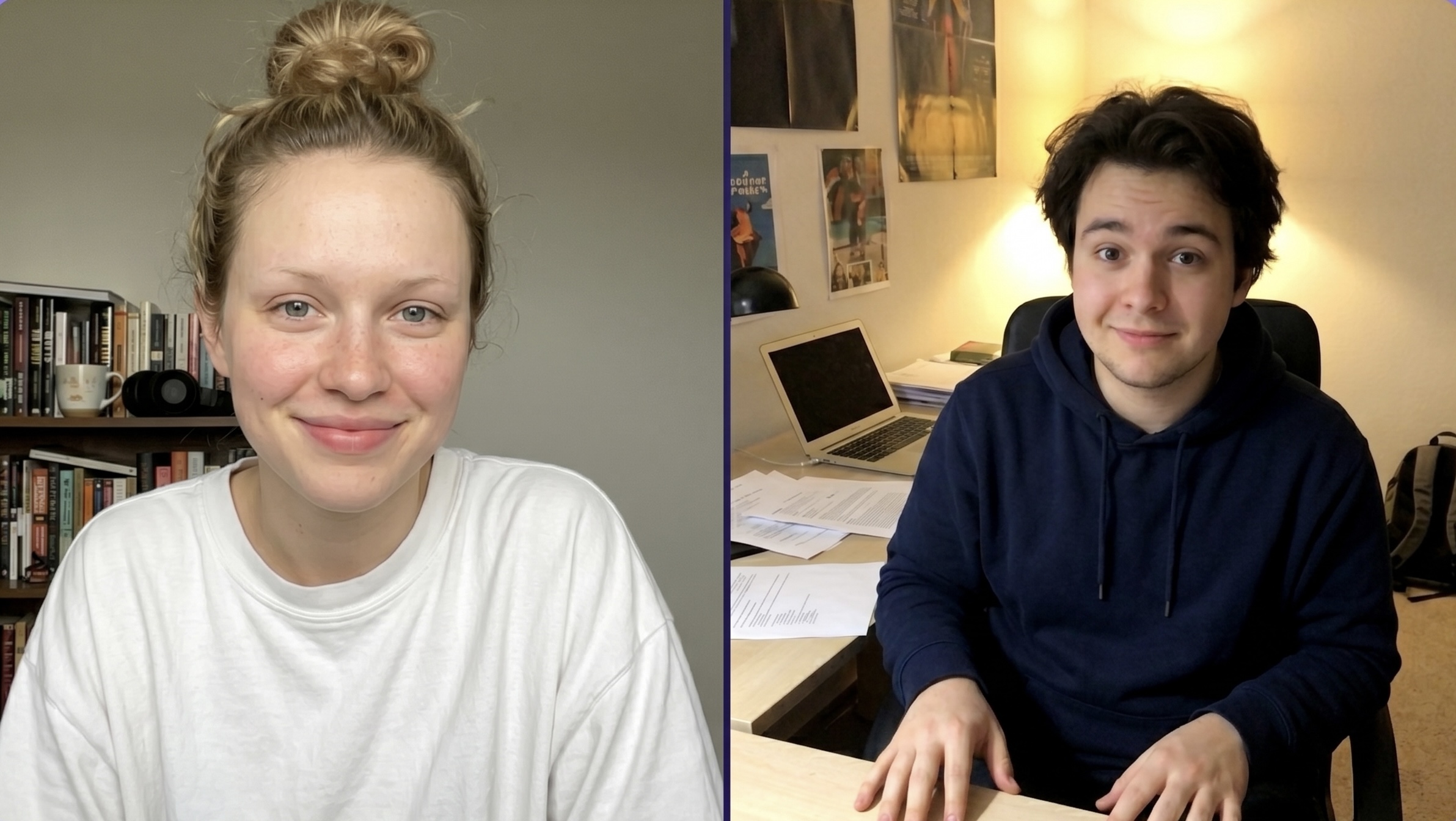 Two people video chatting on OmeFree